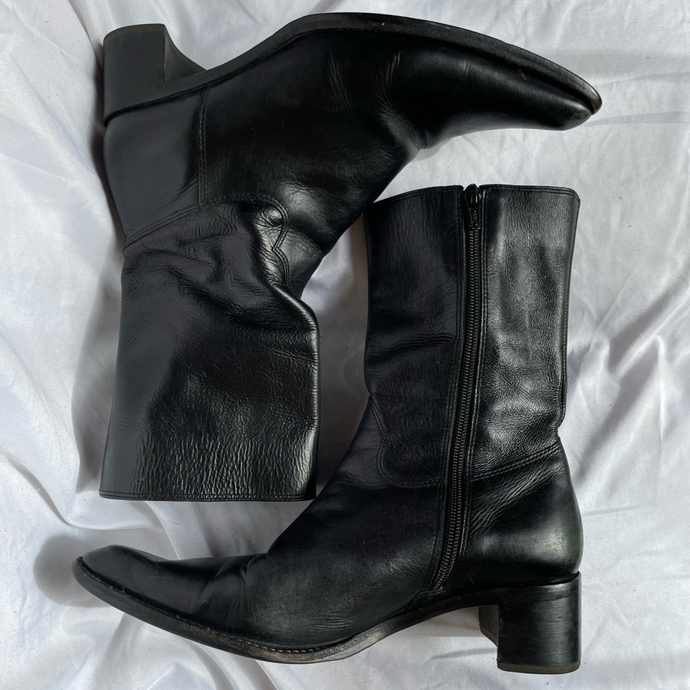 Steve Madden Leather Womens Heeled Boots